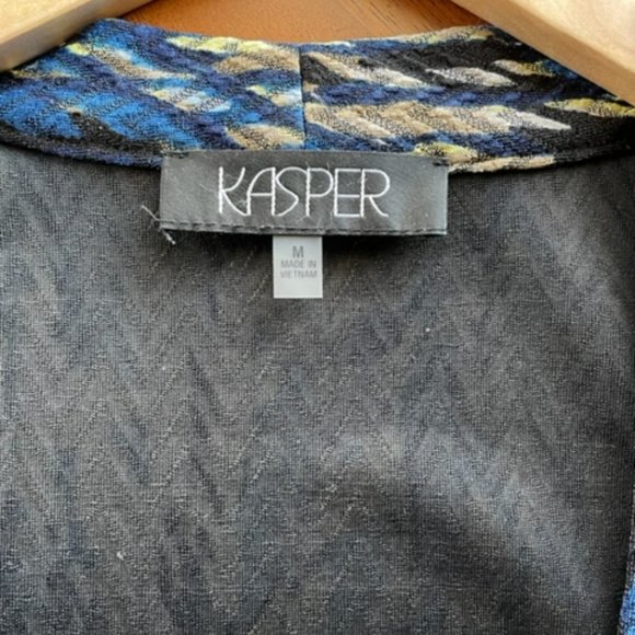 Sleeveless Kasper Black, Blue & Gold Top Med - Picture 3 of 4